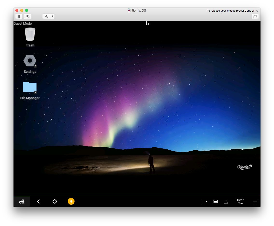 Remix OS running in VMWare Fusion